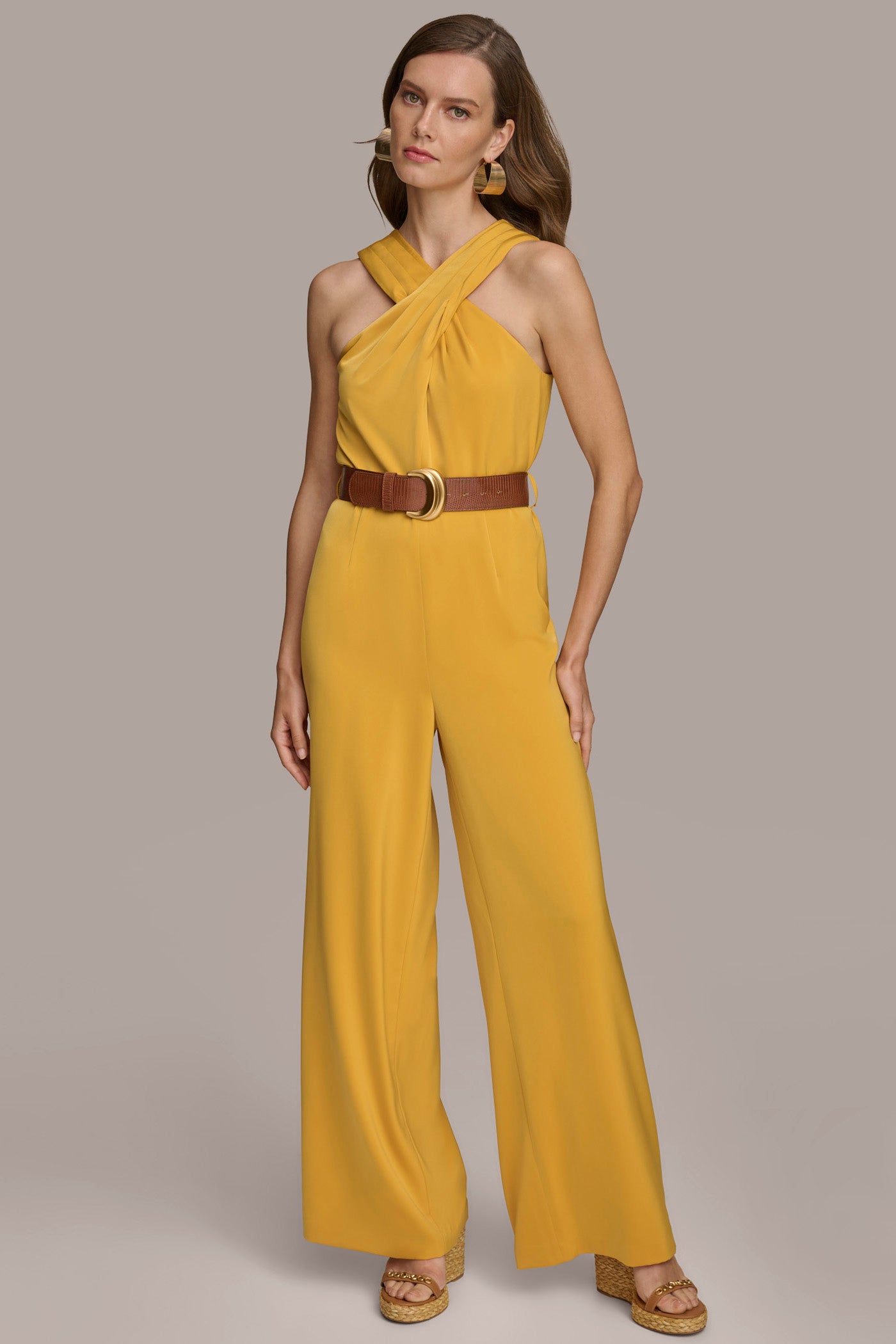 (image for) ACCLAIMED CRISS CROSS HALTER JUMPSUIT